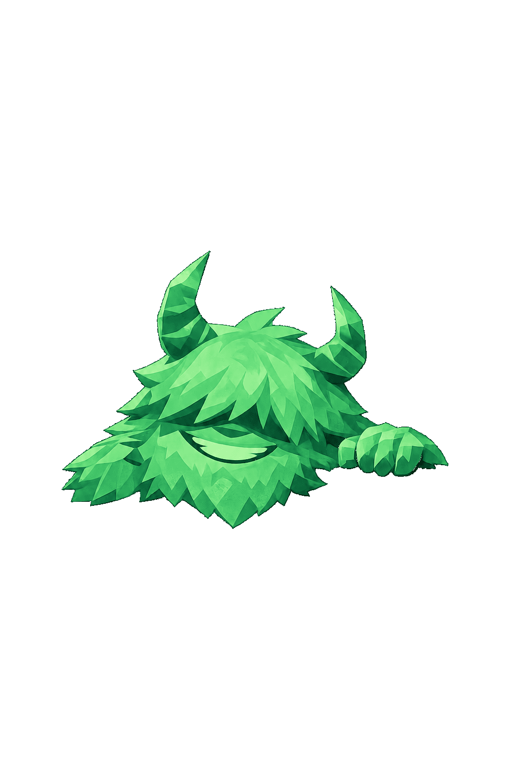 Green character peeking over the monitor corner